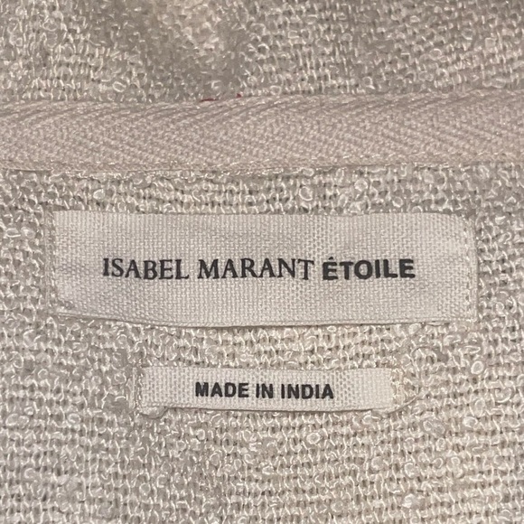 Isabel Marant Étoile Short Sleeve Poncho Top Cream Red Black Size XL - Picture 7 of 10
